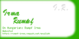 irma rumpf business card